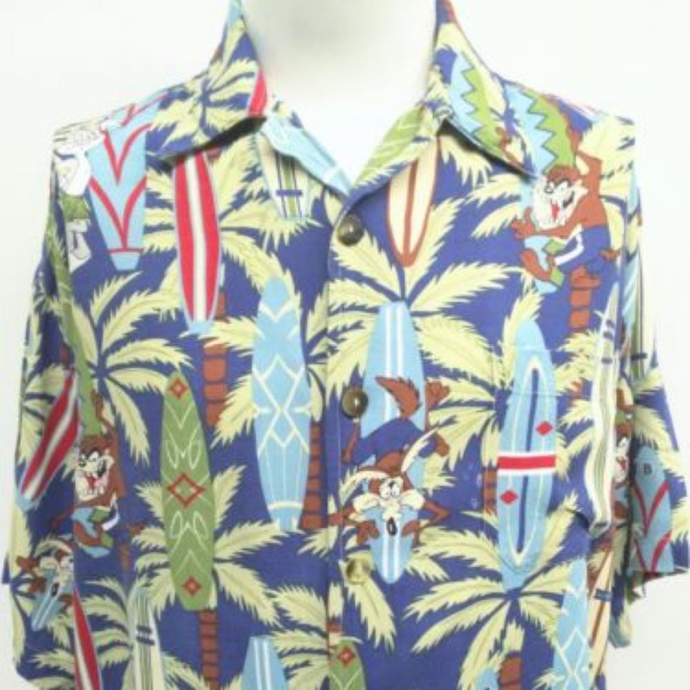 Warner Bros Store Looney Tunes Surfboard Shirt LG
